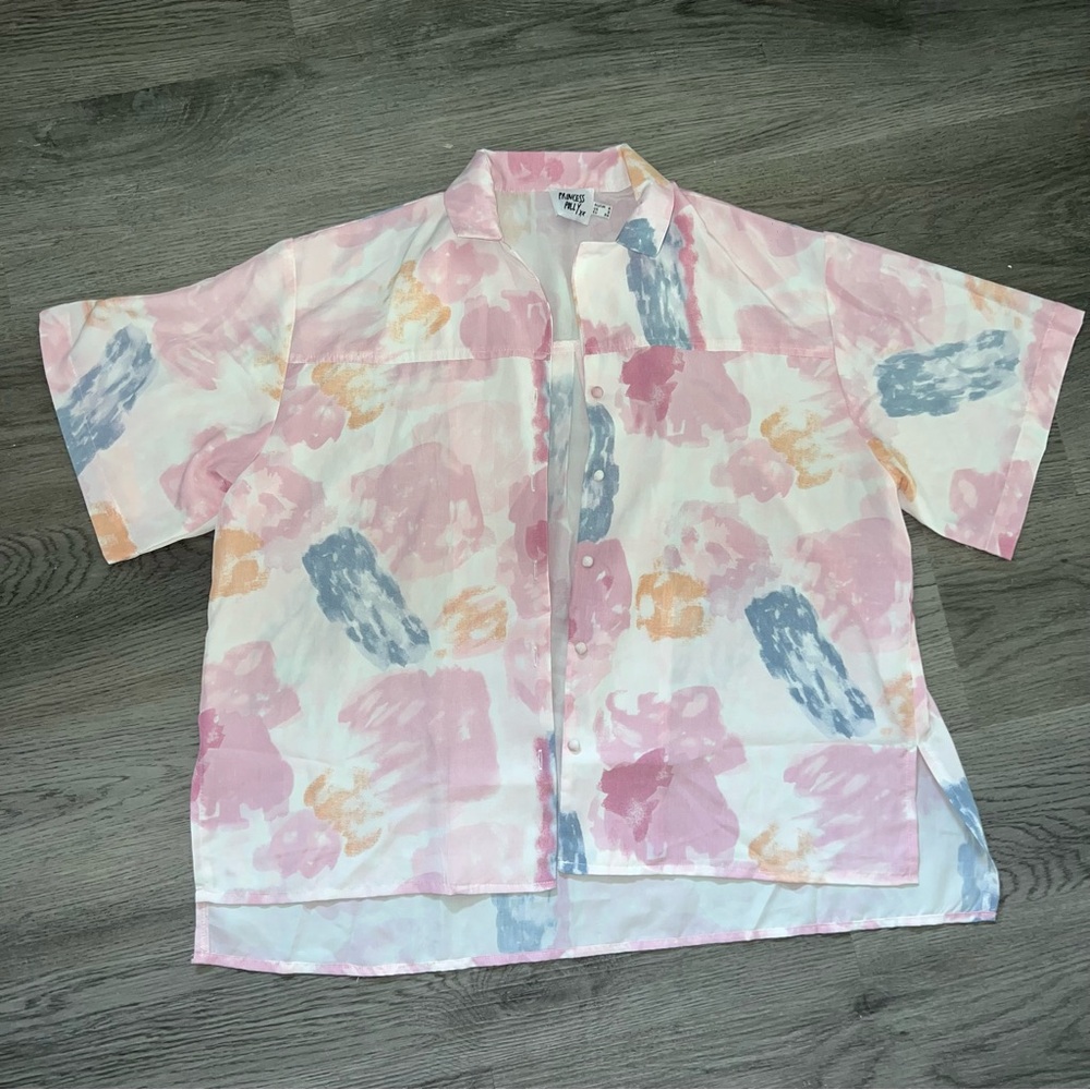 Princess Polly Pink and Blue Abstract Shirt